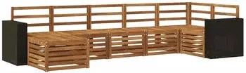 vidaXL Ecksofa-Set 7-teilig, Natur