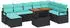 vidaXL Garten-Essgruppe mit Kissen 9-tlg. Schwarz/Teal (3349752)