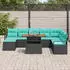 vidaXL Garten-Essgruppe mit Kissen 9-tlg. Schwarz/Teal (3349752)