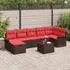 vidaXL Gartensofa-Set mit Kissen und Stauraum, 8-tlg., Poly Rattan (3360245)