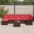vidaXL Gartensofa-Set mit Kissen und Stauraum, 8-tlg., Poly Rattan (3360245)
