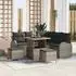 vidaXL Garten-Sofa-Set mit Kissen & Stauraum, 8-tlg., Poly-Rattan/Akazie, Grau (3364343)
