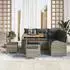 vidaXL Garten-Sofa-Set mit Kissen & Stauraum, 8-tlg., Poly-Rattan/Akazie, Grau (3364343)