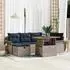 vidaXL Gartensofa-Set mit Kissen und Stauraum 7-tlg. Grau Poly-Rattan (3359916)