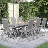 vidaXL 9-tlg. Garten-Essgruppe Massivholz Akazie