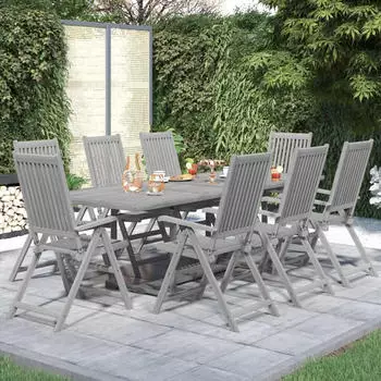 vidaXL Garten-Essgruppe 9-tlg. Massivholz Akazie (3079652)