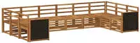 vidaXL Ecksofa Set 7 pcs Natur Massivholz Akazie