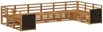 vidaXL Ecksofa Set 7-tlg. Massivholz Akazie Natur (3384880)