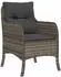 vidaXL Garten-Essgruppe 3-tlg. mit Kissen, Poly Rattan, Grau (3211948)