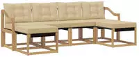 vidaXL Outdoor-Sofagarnitur mit Kissen 6 pcs Wei&szlig; und Beige