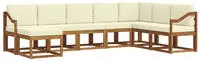 Outdoor-sofagarnitur Mit Kissen 8 Pcs Natur Und Creme Vidaxl