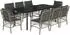 vidaXL Garten-Essgruppe 9-tlg. mit Kissen Poly Rattan Hellgrau (3212179)