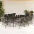 vidaXL Garten-Essgruppe 9-tlg. mit Kissen Poly Rattan Hellgrau (3212179)