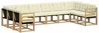 vidaXL Outdoor-Sofagarnitur mit Kissen 10 pcs Wei&szlig; und Creme