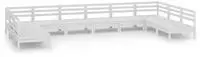 vidaXL 10-tlg. Garten-Lounge-Set Wei&szlig; Massivholz Kiefer