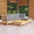 vidaXL Garten-Lounge-Set 5-tlg. Kiefernholz graue Kissen (3096351)