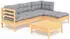 vidaXL Garten-Lounge-Set 5-tlg. Kiefernholz graue Kissen (3096351)