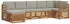 vidaXL Garten-Sofa-Set Sektional mit Kissen 7-tlg., Natur- und Hellgrau (3375151)