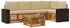 vidaXL Ecksofa-Set mit Kissen, 6-tlg., Akazienholz, Natur/Beige (3384394)
