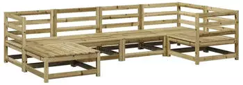 vidaXL Garten-Sofagarnitur 6-tlg. Kiefernholz Impr&auml;gniert (3299522)