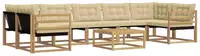 vidaXL Outdoor-Sofagarnitur 8 pcs Wei&szlig; und Beige 79 x 79 x 37 cm