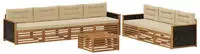 vidaXL Outdoor-Sofagarnitur 8 pcs Natur und Beige 79 x 79 x 37 cm