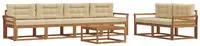 vidaXL Outdoor-Sofagarnitur mit Kissen 7 pcs Natur und Beige