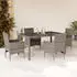 vidaXL Garten-Essgruppe 5-tlg. mit Kissen, Poly Rattan & Glas, Schwarz (3278545)