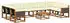 vidaXL Outdoor-Sofagarnitur mit Kissen, 11-tlg., Natur/Creme (3382250)