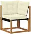 vidaXL Outdoor-Sofagarnitur mit Kissen, 11-tlg., Natur/Creme (3382250)
