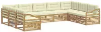 vidaXL Outdoor-Sofagarnitur 9 pcs Wei&szlig; und Creme 404 x 245,5 x 73 cm