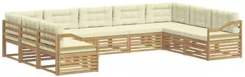 vidaXL Outdoor-Sofagarnitur 9-tlg. Wei&szlig; und Creme 404x245,5x73cm (3391170)