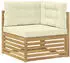 vidaXL Outdoor-Sofagarnitur 9-tlg. Weiß und Creme 404x245,5x73cm (3391170)
