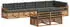 vidaXL Outdoor-Sofagarnitur mit Kissen 8-tlg., Natur/Anthrazit (3373647)