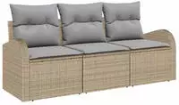 vidaXL Gartensofa-set Beige Poly-Rattan