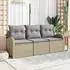 vidaXL Garten-Sofa-Set 3-tlg. mit Kissen Beige Poly Rattan (3345900)