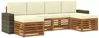 vidaXL Sofagarnituren 6 pcs Natur und Creme Massivholz Akazie