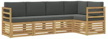 vidaXL Gartenlounge-Set 5-tlg., Wei&szlig;/Anthrazit (3391817)