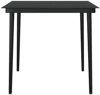 vidaXL Garten-Essgruppe 3-teilig Polyrattan Schwarz & Glas (3334436)