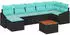 vidaXL Gartenlounge-Set mit Kissen 8-tlg. Poly-Rattan Schwarz (3347865)