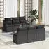 vidaXL Gartenlounge-Set 7-tlg. Poly-Rattan Schwarz mit Kissen (3347653)