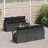 vidaXL Gartenlounge-Set 7-tlg. Poly-Rattan Schwarz mit Kissen (3347653)