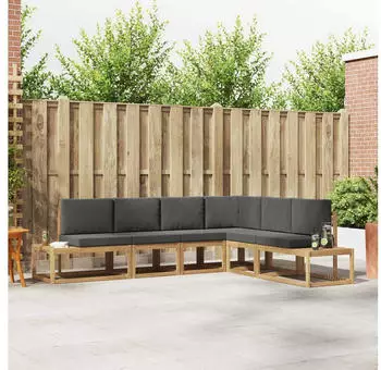 vidaXL Outdoor-Sofagarnitur 4-teilig Polyester Wei&szlig;/Anthrazit (3388196)