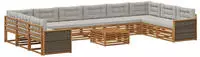vidaXL Sofagarnituren mit Kissen 11 pcs Massivholz Akazie