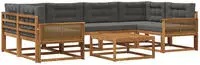 vidaXL Outdoor-Sofagarnitur 7 pcs Natur und Anthrazit