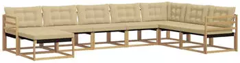 vidaXL Outdoor-Sofagarnitur mit Kissen 8-teilig Wei&szlig;/Beige (3388963)