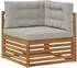 vidaXL Gartenlounge-Set 10-tlg. Akazienholz, natur/hellgrau (3374221)