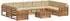 vidaXL Gartenlounge-Set 10-tlg. Akazienholz, natur/beige (3374168)