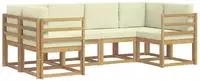 Outdoor-sofagarnitur Mit Kissen 6 Pcs Wei&szlig; Und Creme Vidaxl