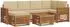 vidaXL Ecksofa-Set mit Kissen, 7-tlg., Akazienholz, natur/beige (3375138)